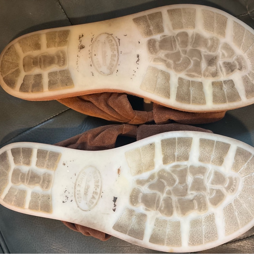 KORK-EASE Zel Suede Slide Sandals rust brown, Crossover Design, Sz 9M - Picture 3 of 5
